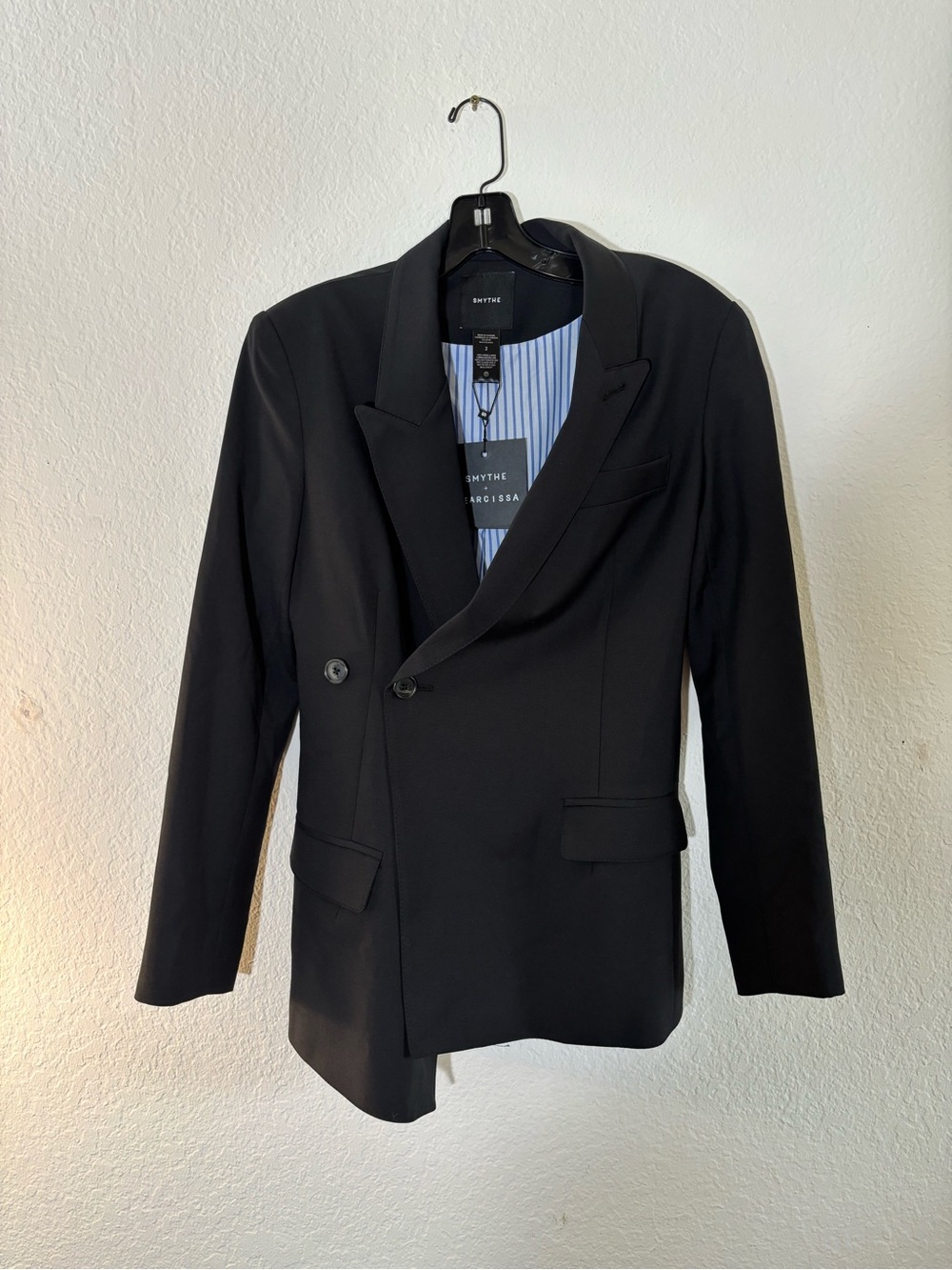 NWT SMYTHE X WEARCISSA Wear Cisco Collab Wrap Blazer Black Size 2 - Picture 6 of 13